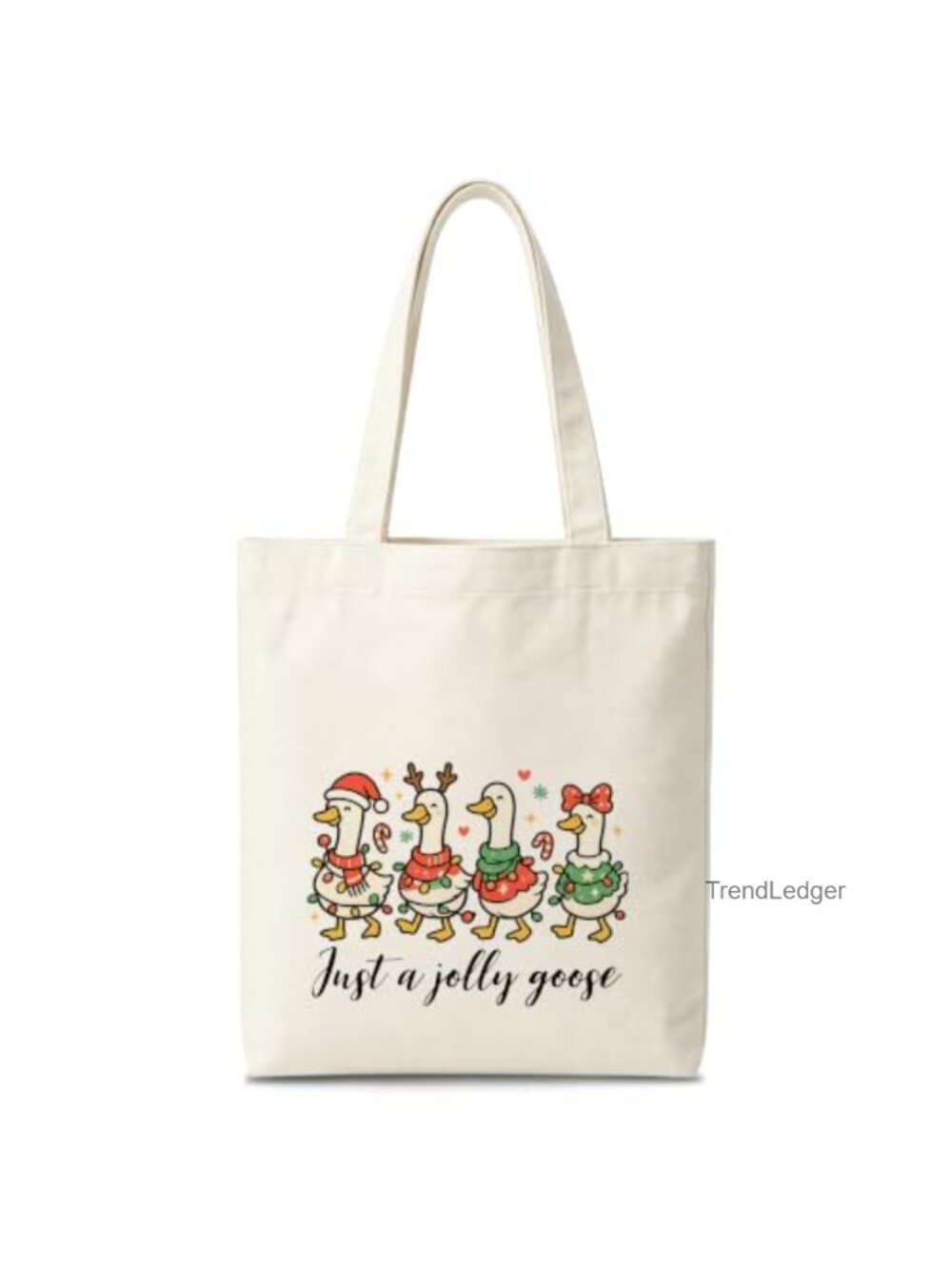 Canvas Tote Bag Christmas Print Double Sided Shopper
